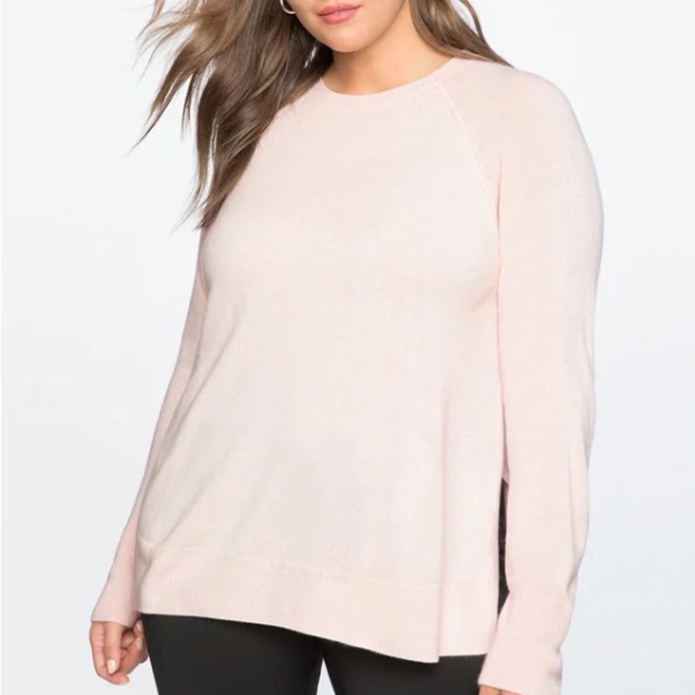 ELOQUII pale pink cashmere sweater